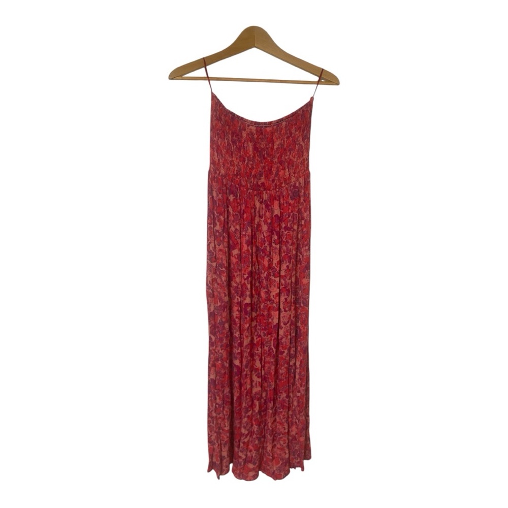 Elegant Red Floral Maxi Dress